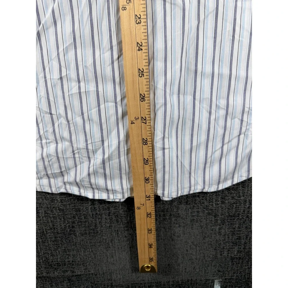 Banana Republic Mens Striped Cotton Button Down Shirt Blue White M 15-15.5